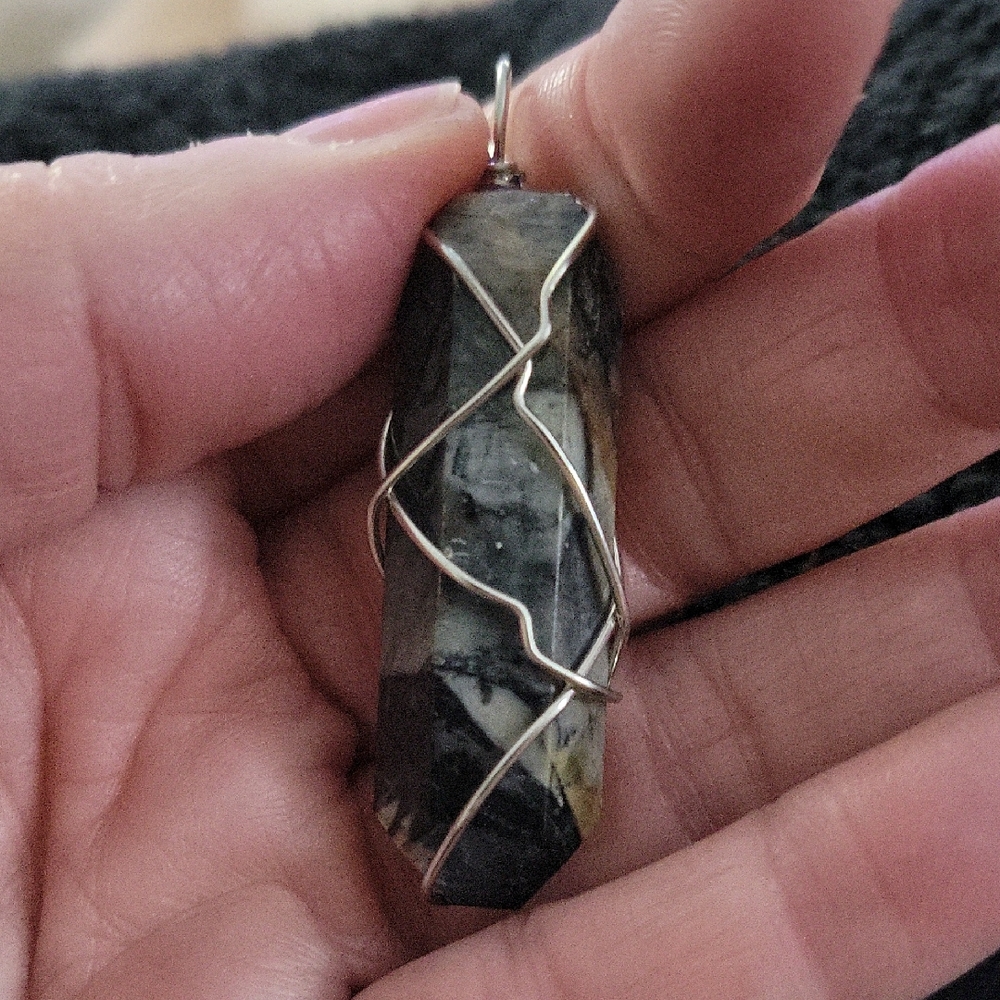 Larkavite Pendant With Cord Necklace